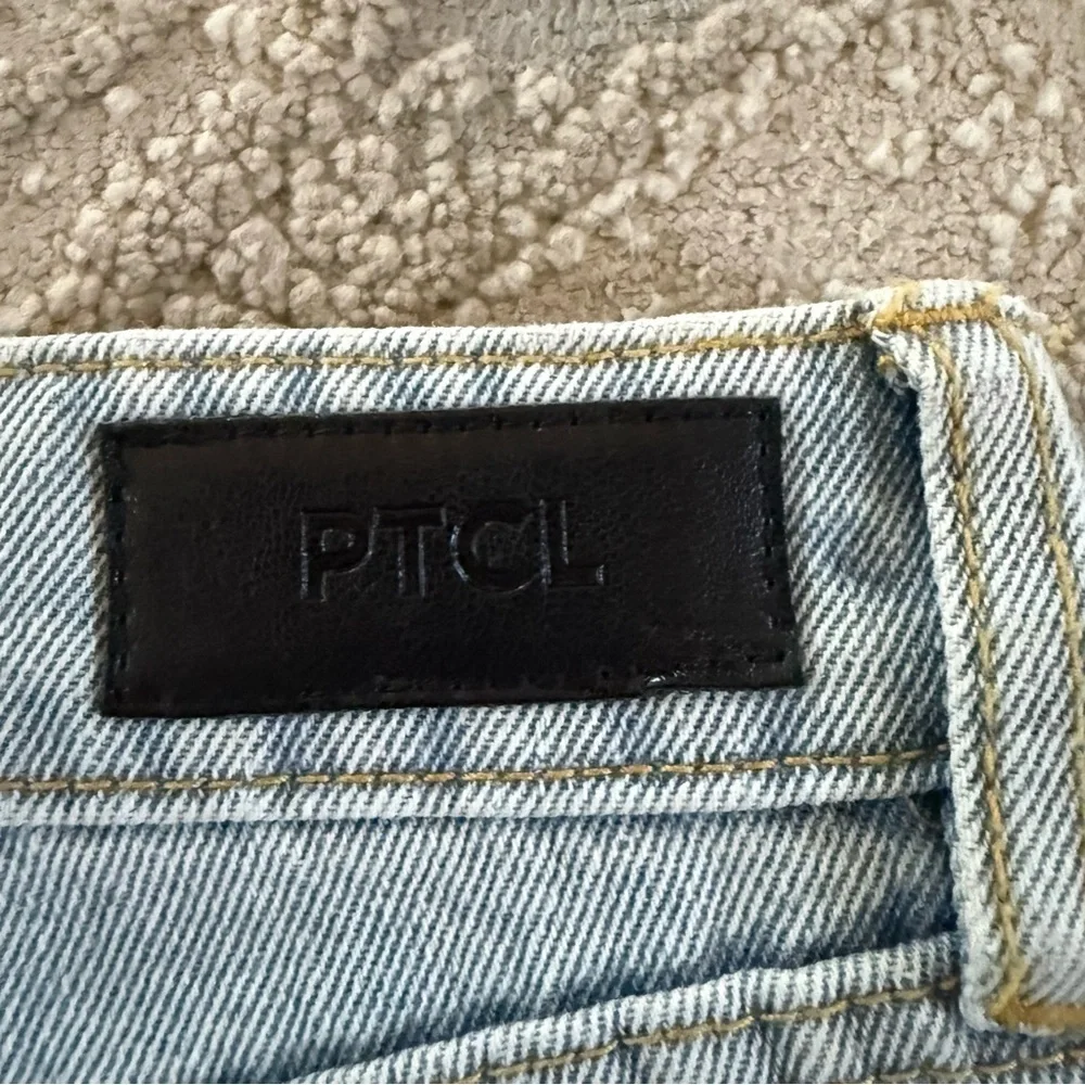 PTCL Nola high rise denim Bermuda Jean shorts long modest shorts 28
